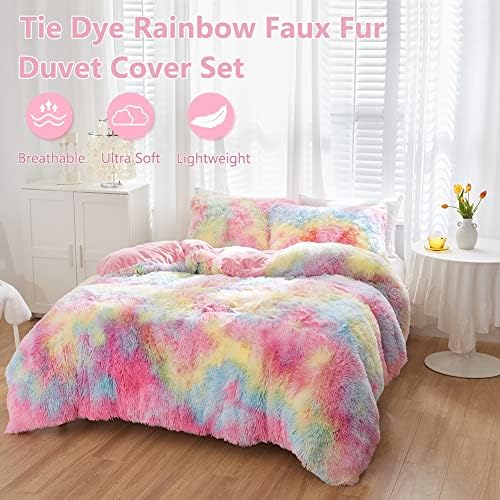 SUCSES Pink Fluffy Duvet Cover Set for Girls 1