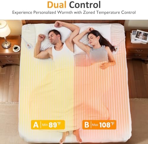 SUNVIVIPRO Electric Heated Mattress Pad King Size 78 x 80