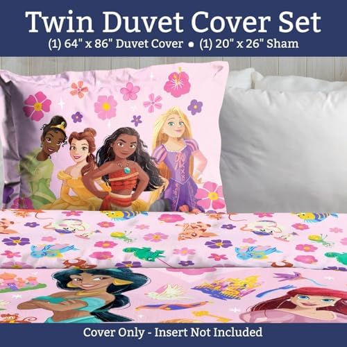 Jay Franco Disney Princess Duvet Cover Set Twin Pink