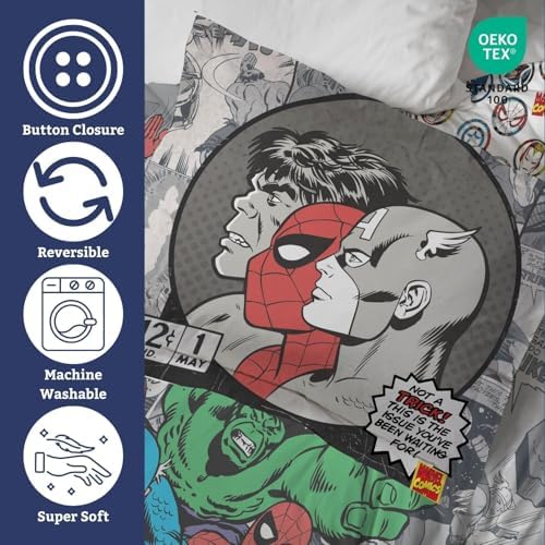 Jay Franco Marvel Duvet Cover Set 3 Piece Kids Bedding
