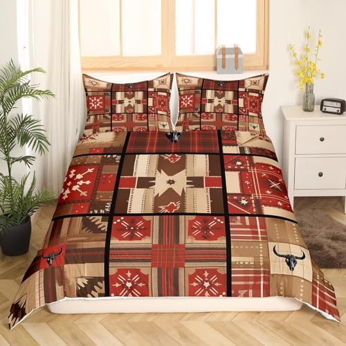 Feelyou Cow Skull Duvet Cover Set for Kids Boys Girls 1
