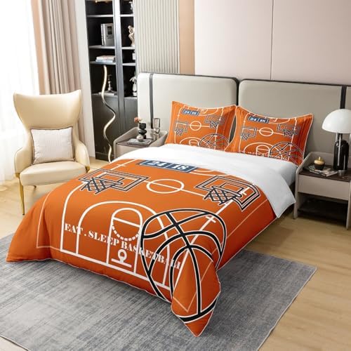 Feelyou Basketball Cotton Duvet Cover Set Twin Size 1