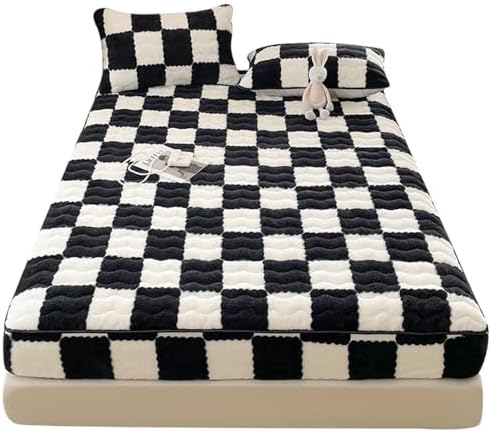 Velvet Mattress Protector Non-Slip 90x200cm Twin Size