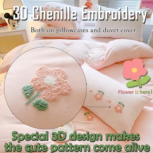 MorroMorn 3D Embroidered Duvet Cover Set Queen Size