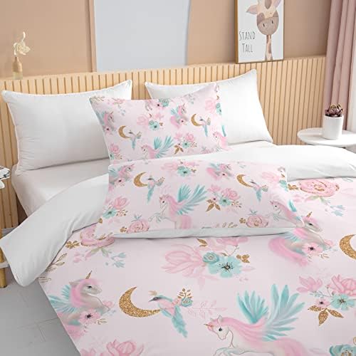 BEDMUST Unicorn Duvet Cover Set Twin