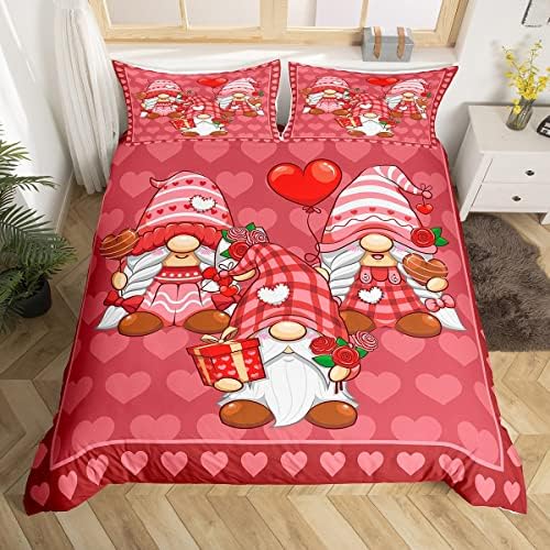 Manfei Cartoon Gnomes Duvet Cover Set Queen Size