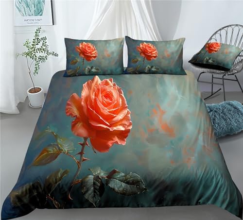 REALIN Blossom Rose Duvet Cover Set For Kids
