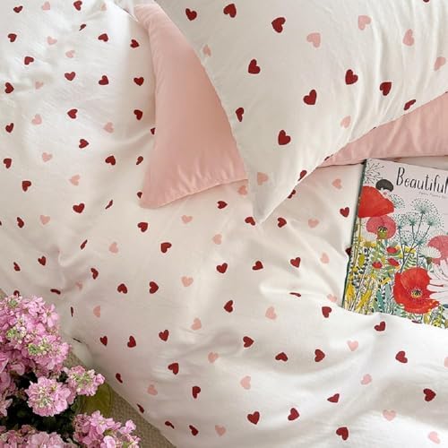 Bildenly Heart Duvet Cover Set Queen Size