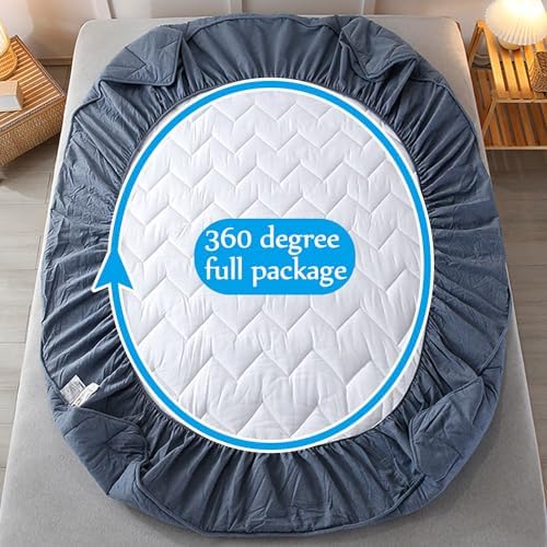 LDLCYCN Queen Mattress Protector Deep Pocket 150x200cm