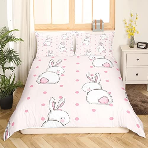 Feelyou Cute Cartoon Rabbit Duvet Cover Set