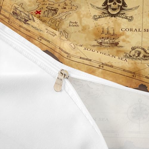 Castle Fairy Nautical Map Duvet Cover Set Queen Size