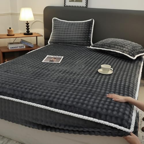 LDLCYCN Velvet Mattress Protector Queen Size