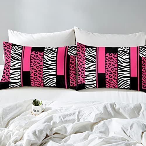 Feelyou Leopard Zebra Duvet Cover Set for Kids Full Size