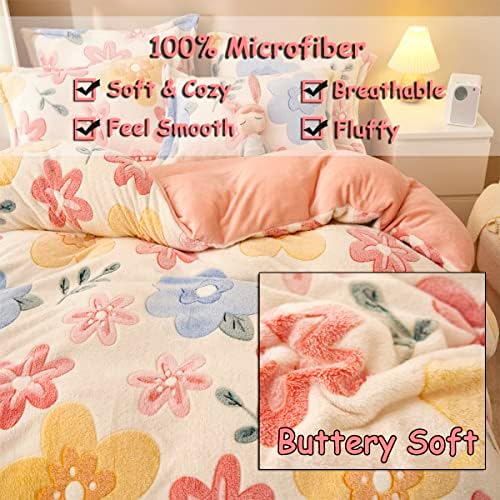 Pink Duvet Cover Queen Size Kawaii Bunny Bedding Set