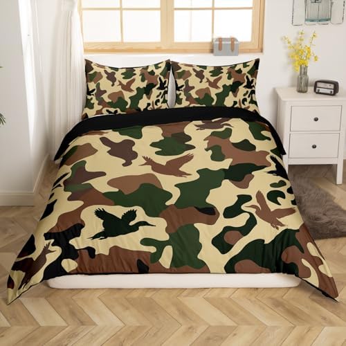Erosebridal Farmhouse Camo Duvet Cover Set Twin Size