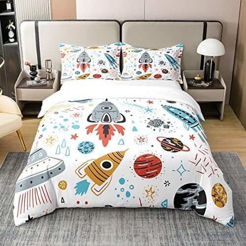 Erosebridal Organic Cotton Space Duvet Cover Twin Set