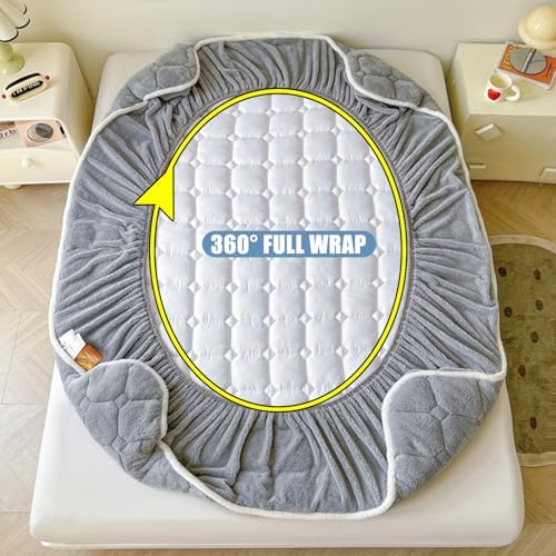 LDLCYCN Warm Mattress Cover Queen Size with Elastic Band