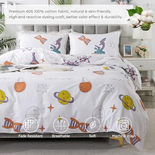 Lemfux Science Themed Kids Duvet Cover Set
