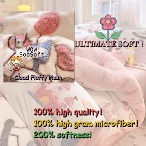 MorroMorn Pink Duvet Cover Set Queen Size