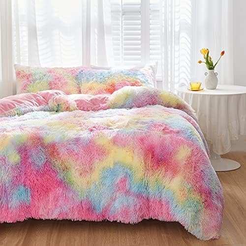SUCSES Pink Fluffy Duvet Cover Set for Girls 1