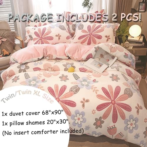 MorroMorn Pink Floral Duvet Cover Set for Girls