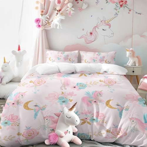 BEDMUST Unicorn Duvet Cover Set Twin