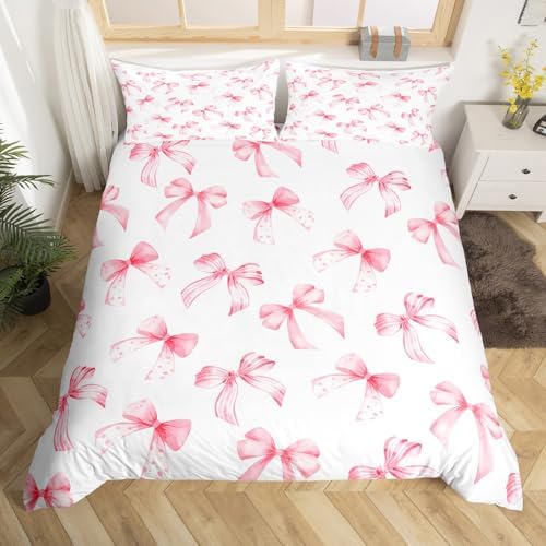 Feelyou Pink Bow Duvet Cover Set