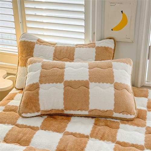 BYHIP Flannel Velvet Bed Sheet with Deep Pocket Mattress Protector