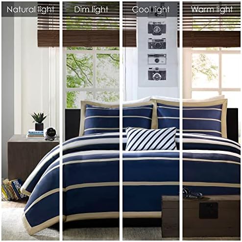 Mi Zone Ashton Duvet Cover Set 4 Piece Khaki Navy