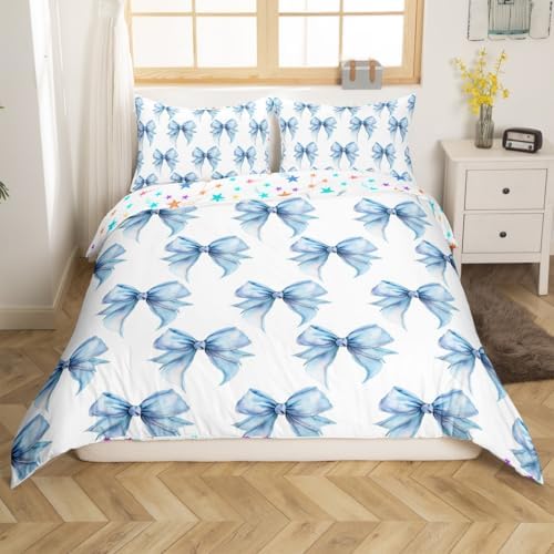 Feelyou Girl Blue Bowknot Duvet Cover Set 1