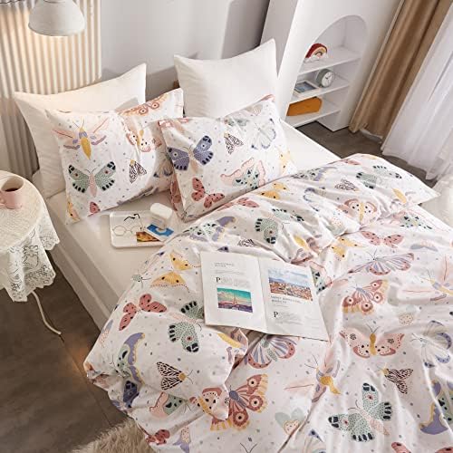 Ivellow Queen Duvet Cover Set 3Pcs 100 Cotton Butterfly Pattern