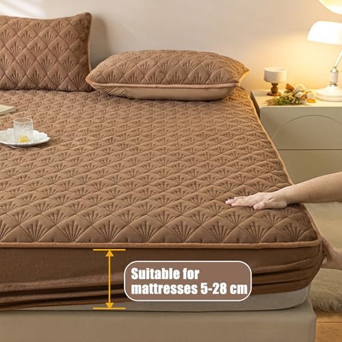 Queen Milk Velvet Mattress Cover with Deep Pocket