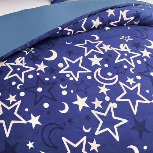 Feelyou Galaxy Glow Duvet Cover Set - Purple Starry Night