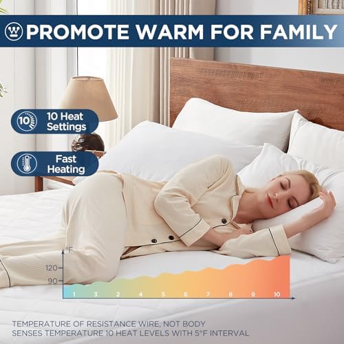 Westinghouse Cal King Heated Mattress Pad with 10 Settings and Auto Off