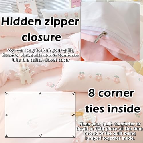 MorroMorn 3D Embroidered Duvet Cover Set Queen Size