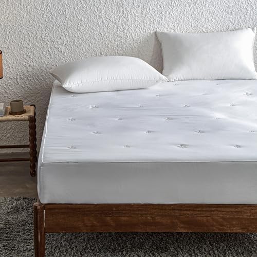 SimpleOpulence King Size Mattress Pad Protector - White 1