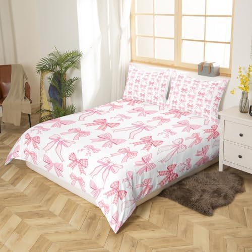 Manfei Bowknot Kids Duvet Cover Set Full Size