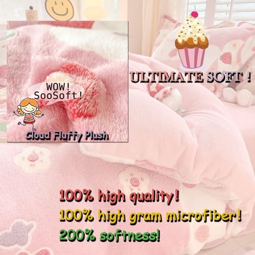 MorroMorn Pink Duvet Cover Set for Kids and Girls