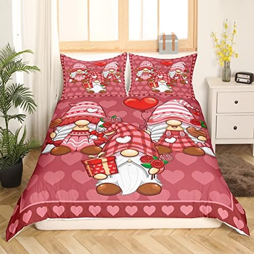 Manfei Cartoon Gnomes Duvet Cover Set Queen Size