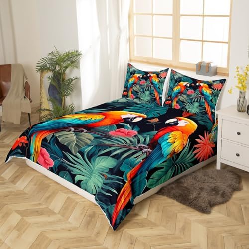 Manfei Tropical Birds Duvet Cover Set