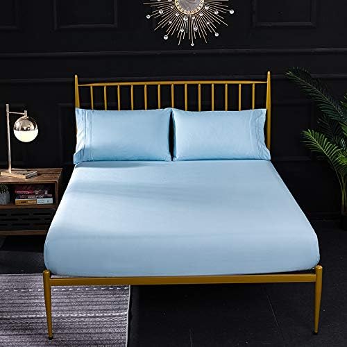 FCLDESHOP Sky Blue Mattress Pad Cover for King 198x203x35cm