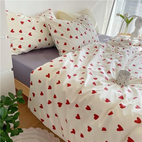 Nayoroom Heart-Shaped Duvet Cover Set 3Pcs 100 Cotton 1