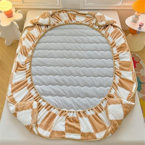 BYHIP Flannel Velvet Bed Sheet with Deep Pocket Mattress Protector