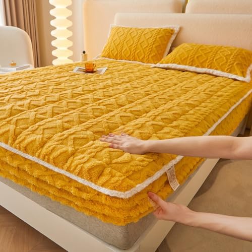 Luxury Velvet Mattress Protector Queen King 90x200cm