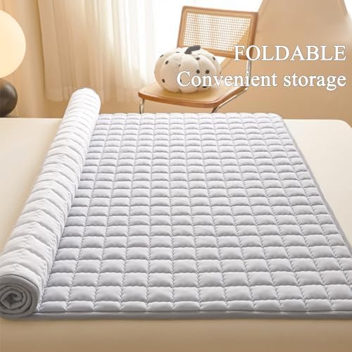LDLCYCN Thin Mattress Protector with Elastic Band for Japanese Style Futon