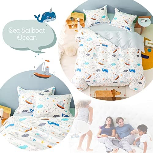 SimpleOpulence 4-Piece Organic Cotton Duvet Set for Kids