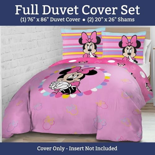 Jay Franco Duvet Cover Set Minnie Mouse Pink Full