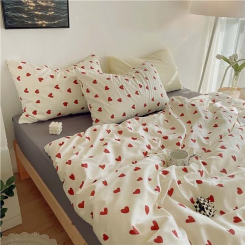 Nayoroom Heart-Shaped Duvet Cover Set 3Pcs 100 Cotton 1