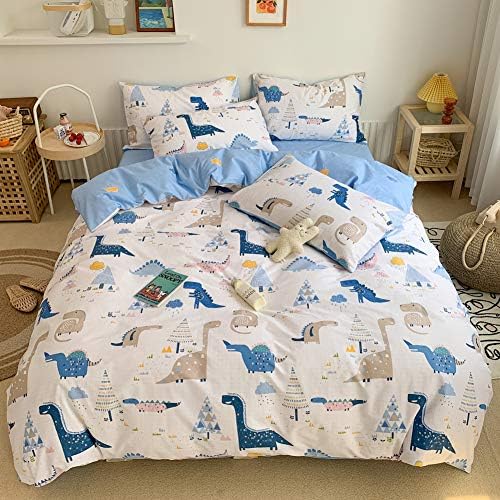BlueBlue Dinosaur Duvet Cover Set Queen 100 Cotton