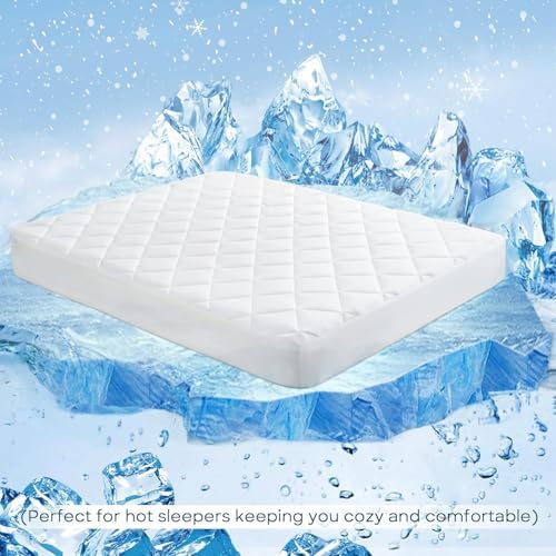 Sharper Image King Mattress Pad Overfilled Jersey Knit Ultra-Soft Cooling Touch